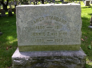 James and Jennie Starbard gravestone.  Author's collection.