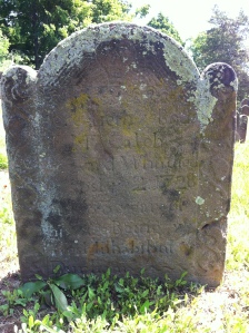 The grave of Caleb Seward, First Inhabitant of Durham!  Author's collection.